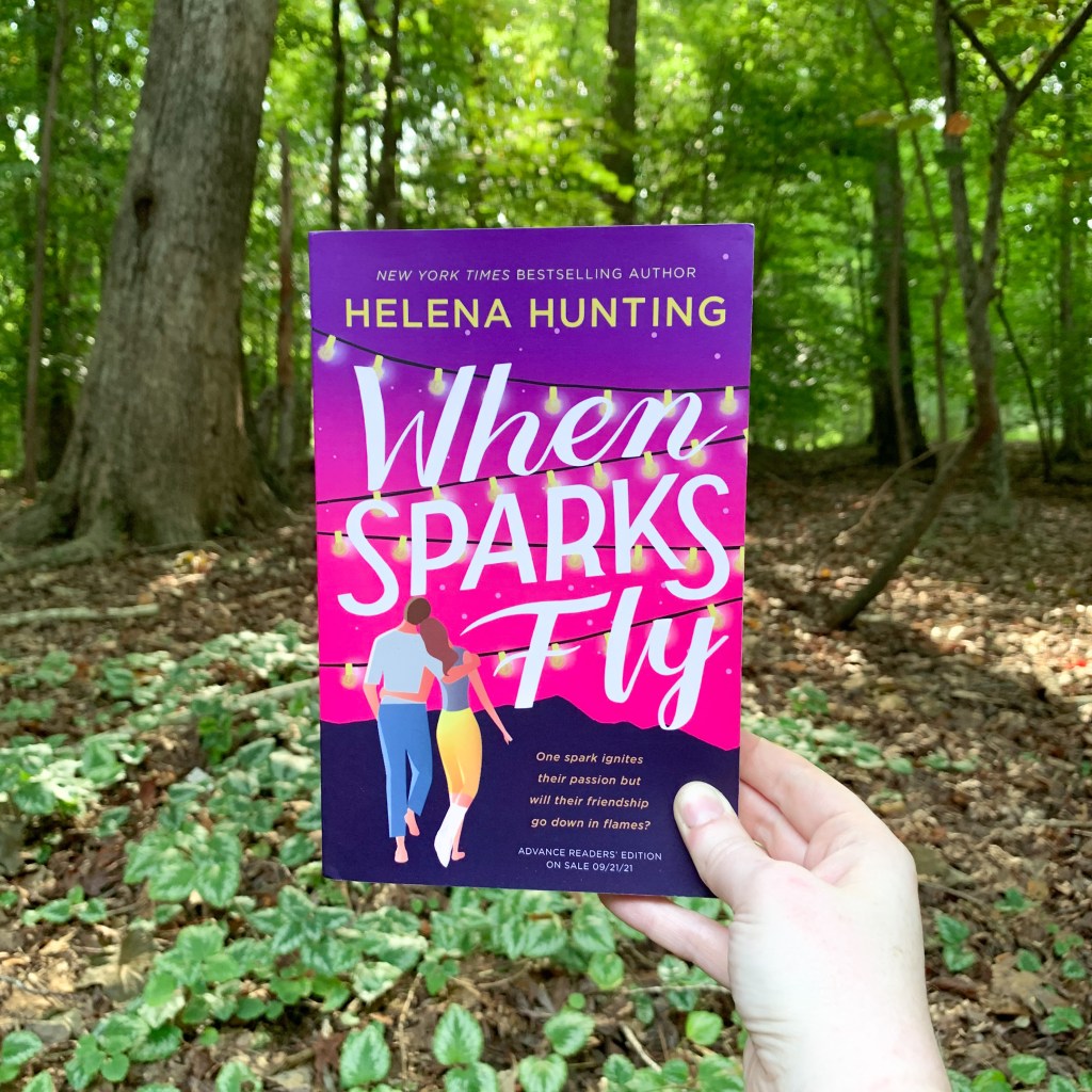 Paperback copy of Helena Hunting's new book When Sparks Fly from St Martin's Griffin